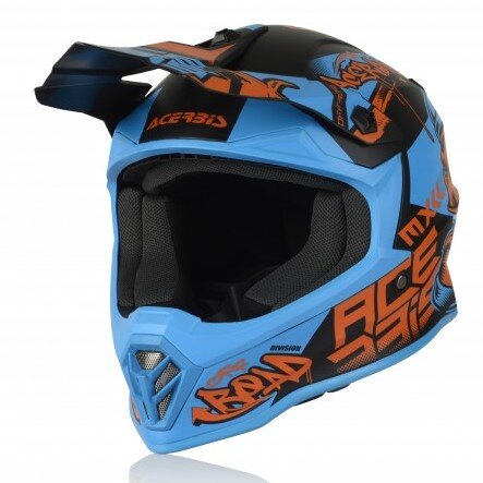 Acerbis MX-Helm IMPACT STEEL JUNIOR blau/rot