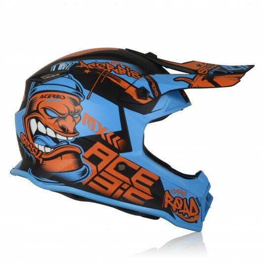 Acerbis MX-Helm IMPACT STEEL JUNIOR blau/rot