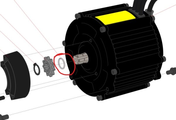 Sprengring hinter Ritzel TXP-20 & TXP-24