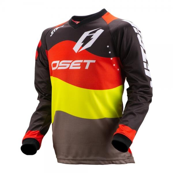 Jitsie Trialhemd Wave OSET KID Black/Red/Fluo Yellow