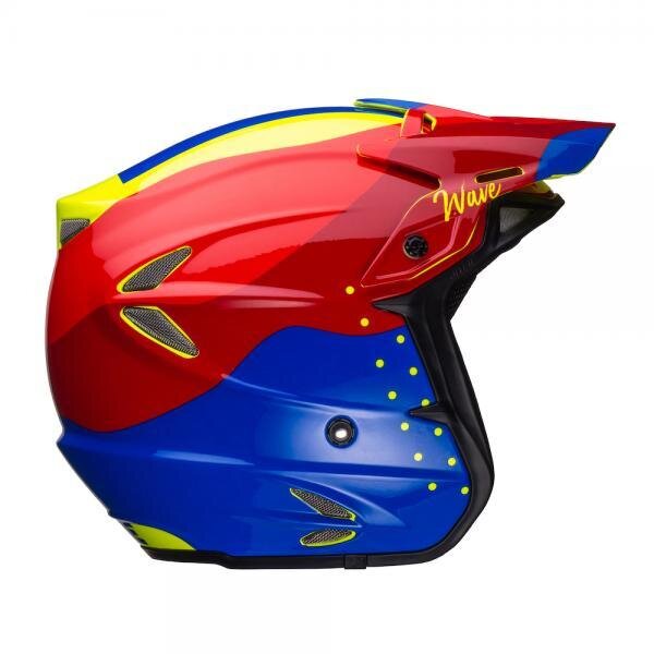 Jitsie Trialhelm HT2 Wave Red / Fluo Yellow / Blue