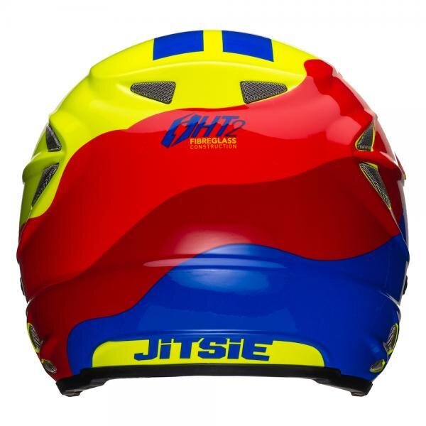 Jitsie Trialhelm HT2 Wave Red / Fluo Yellow / Blue