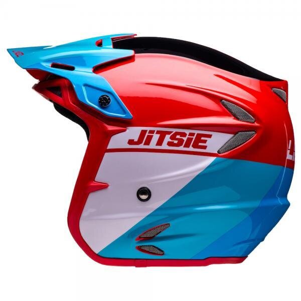 Jitsie Trialhelm HT2 Linez Black/Red/Blue