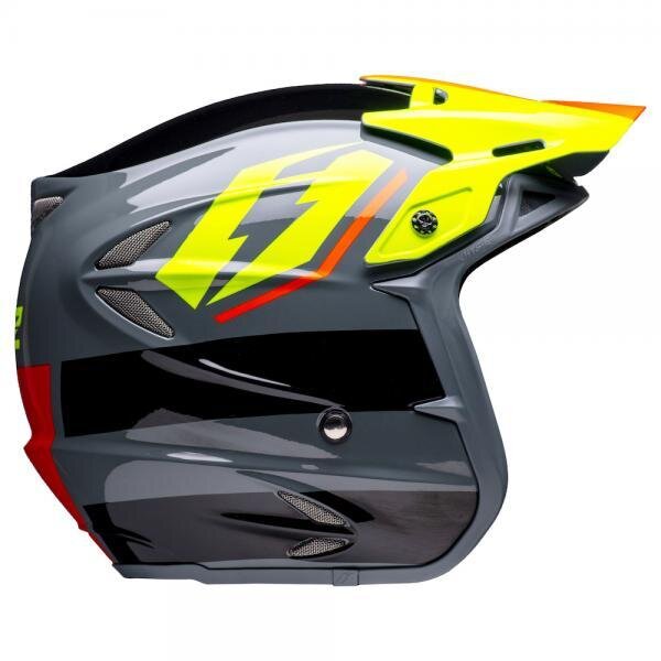 Jitsie Trialhelm HT2 Linez Black/Grey/Fluo Yellow