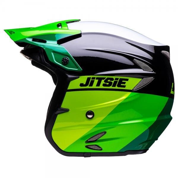 Jitsie Trialhelm HT2 Linez Green/Black/White